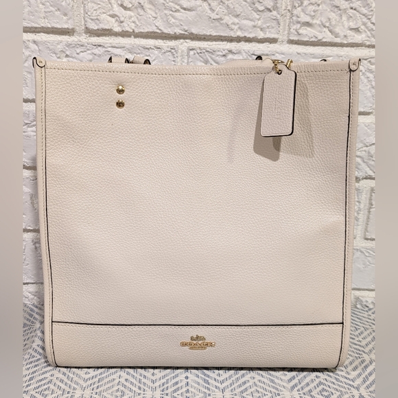 Coach Handbags - Coach Large Pebble Leather Dempsey Tote Shoulder Bag IM/Chalk Style 1921 Gold